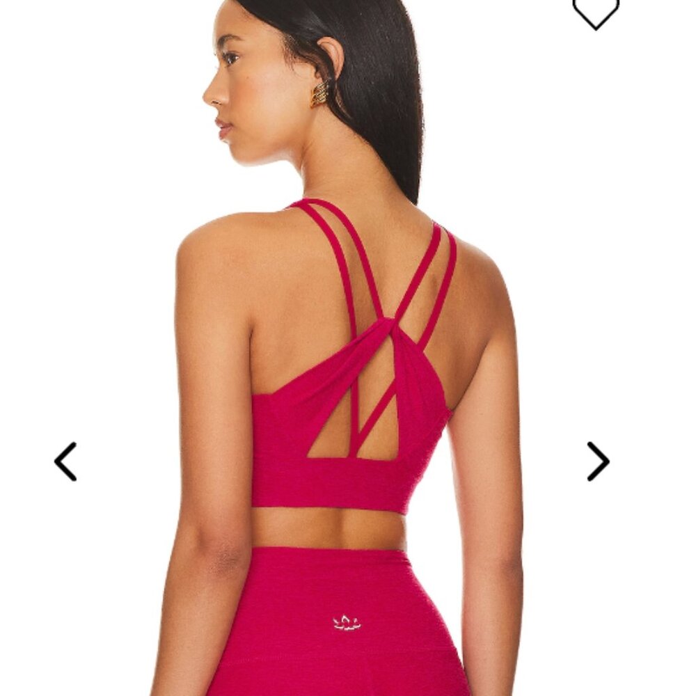 NWT Beyond Yoga Spacedye Enlighten Sports Bra Cranberry Heather